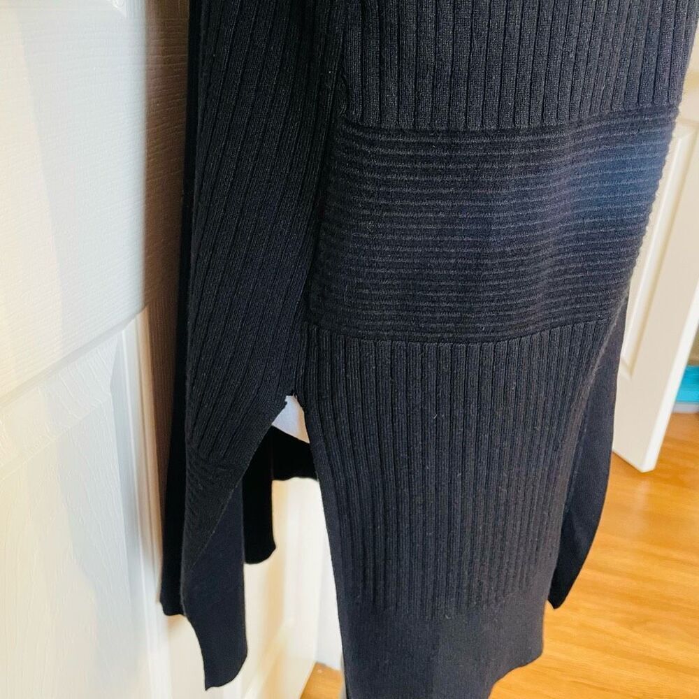 Verve Ami Long Black Open Front Cardigan size Small - Picture 5 of 11
